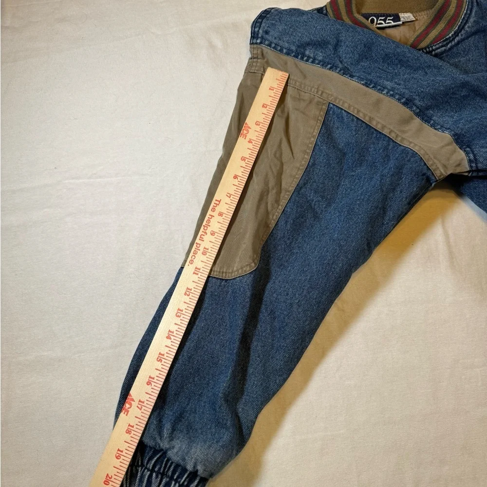 Rare Vintage 955 Originals Denim and Tan Varsity Jacket - Picture 10 of 12